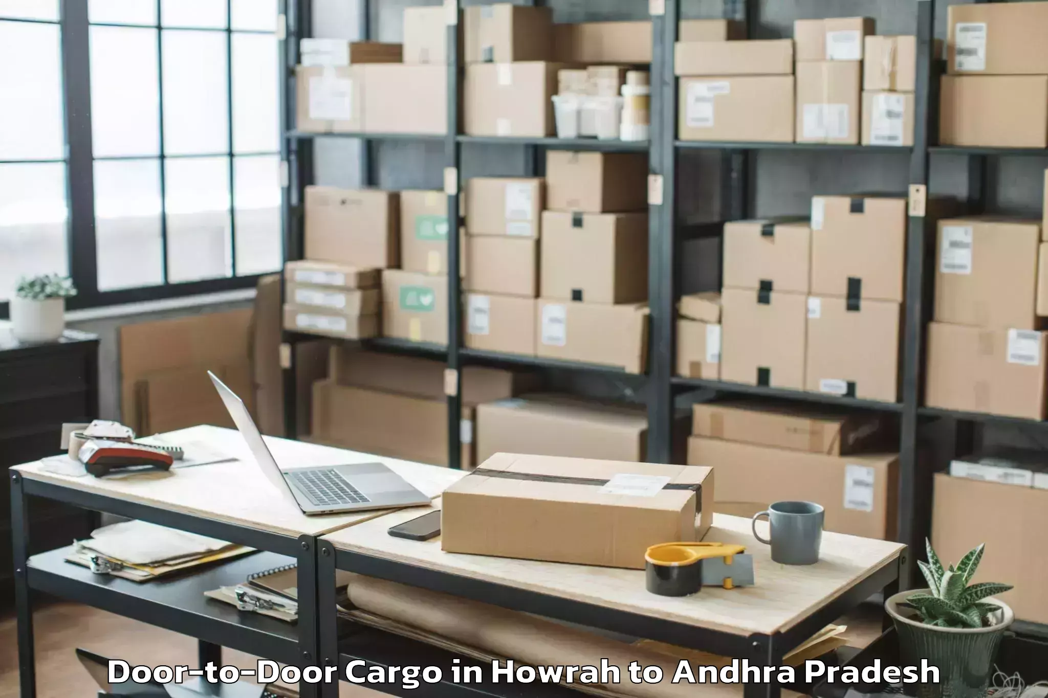 Top Howrah to Vajrapukothuru Door To Door Cargo Available